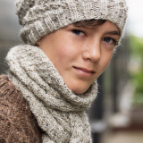Bild på Alpakka Tweed mössa & halsduk